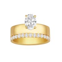 Cigar Tiered Oval Diamond Ring