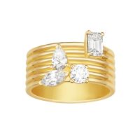 Cigar Radiant Diamond Ring