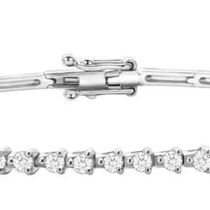Diamond White Gold Half Tennis Bracelet