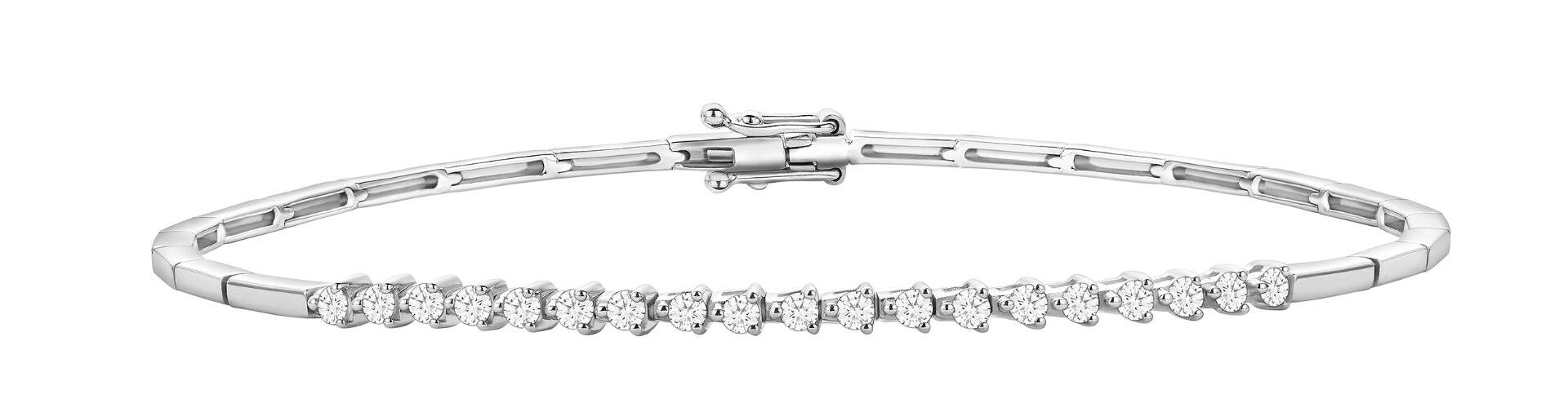 Diamond White Gold Half Tennis Bracelet