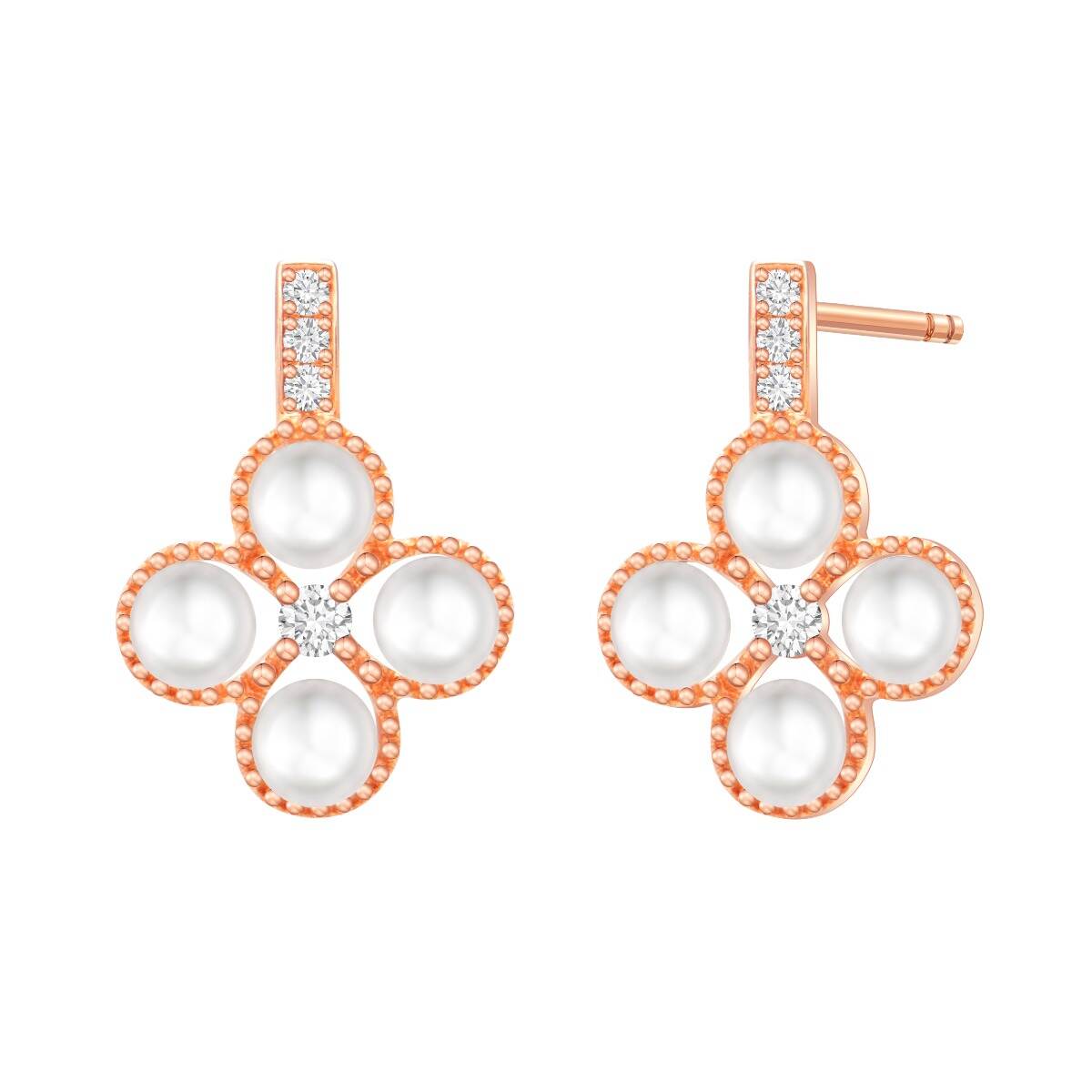 Radiant Pearl Blossom Earrings