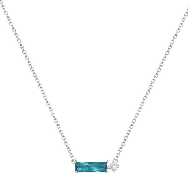 Baguette Topaz Diamond Necklace