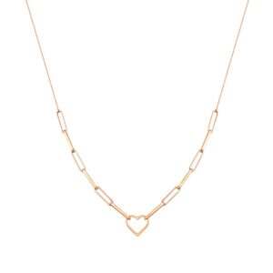 Rose Gold Heart Link Necklace