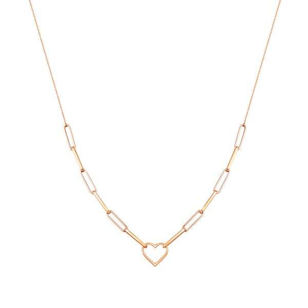 Rose Gold Heart Link Necklace