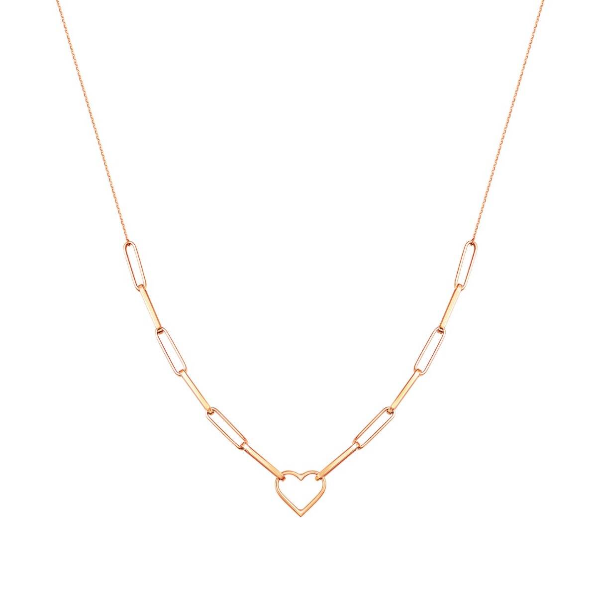 Rose Gold Heart Link Necklace