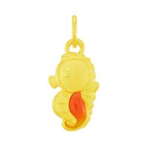 999 Gold Bao Bei Seahorse Charm