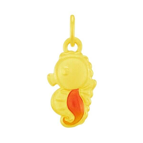 999 Gold Bao Bei Seahorse Charm