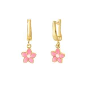 Yellow Gold Flower Earrings