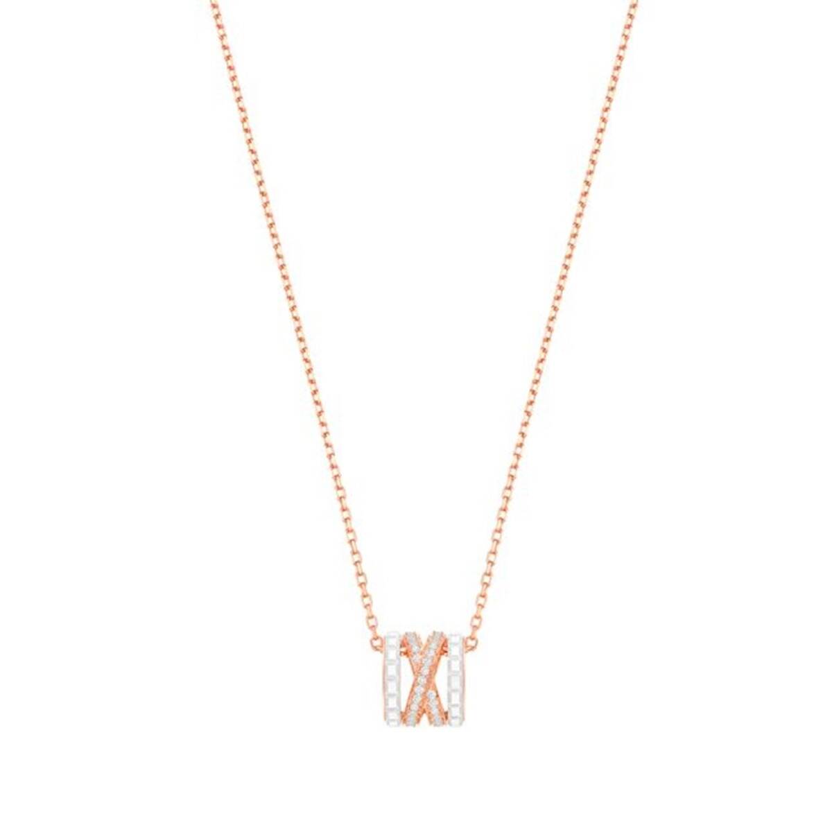 Rose Gold Entwined Diamond Necklace