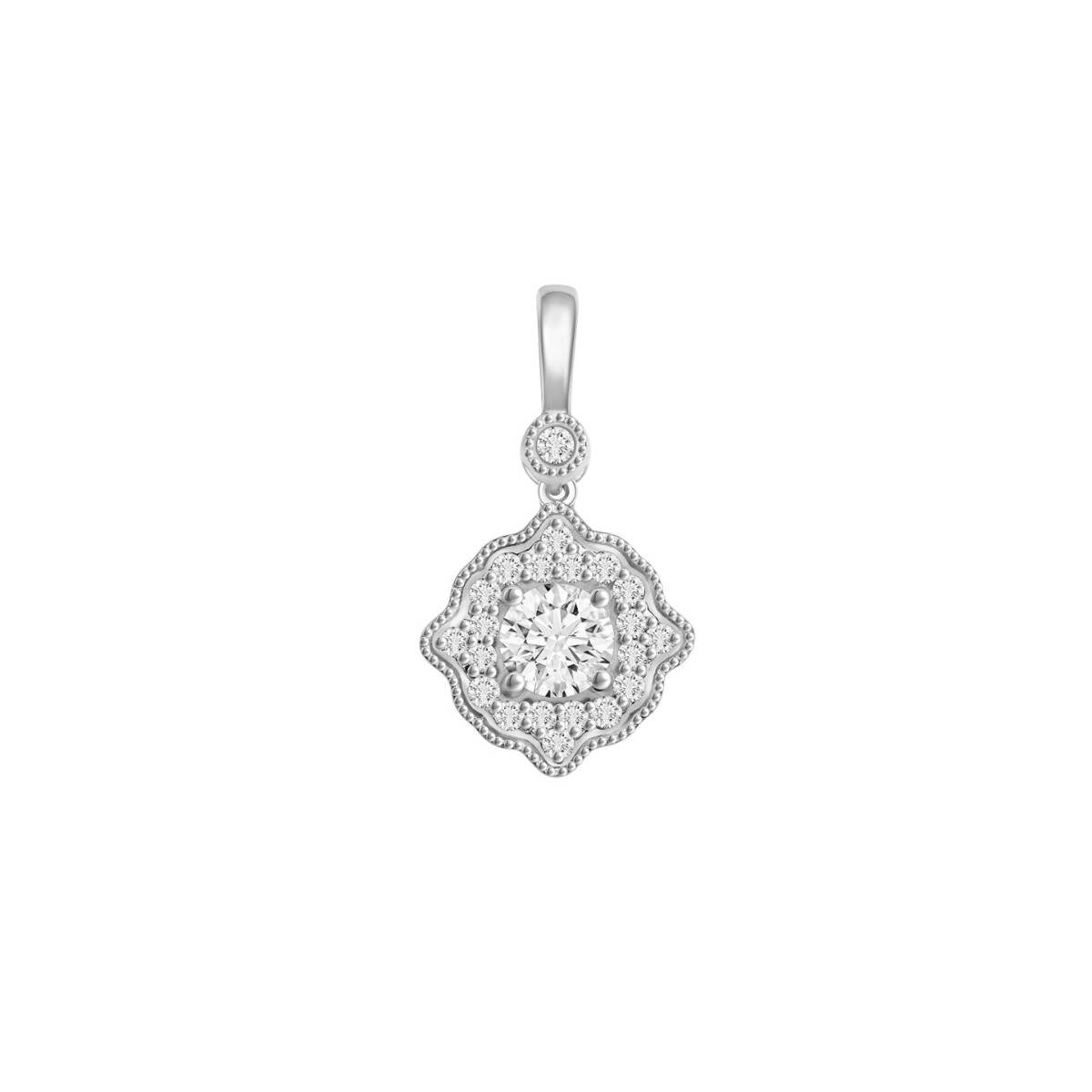 Lab-Grown Diamond White Gold Pendant