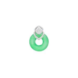 Jade White Gold Diamond Pendant