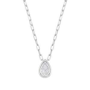 Lab-Grown Diamond Drop Bezel Necklace