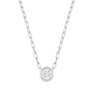 Lab-Grown Diamond Round Bezel Necklace