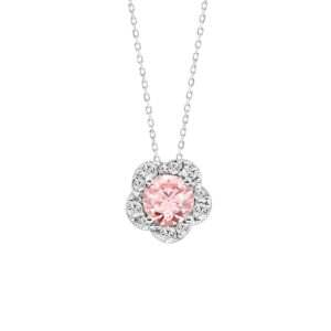 Lab-Grown Diamond Blush Flower Necklace