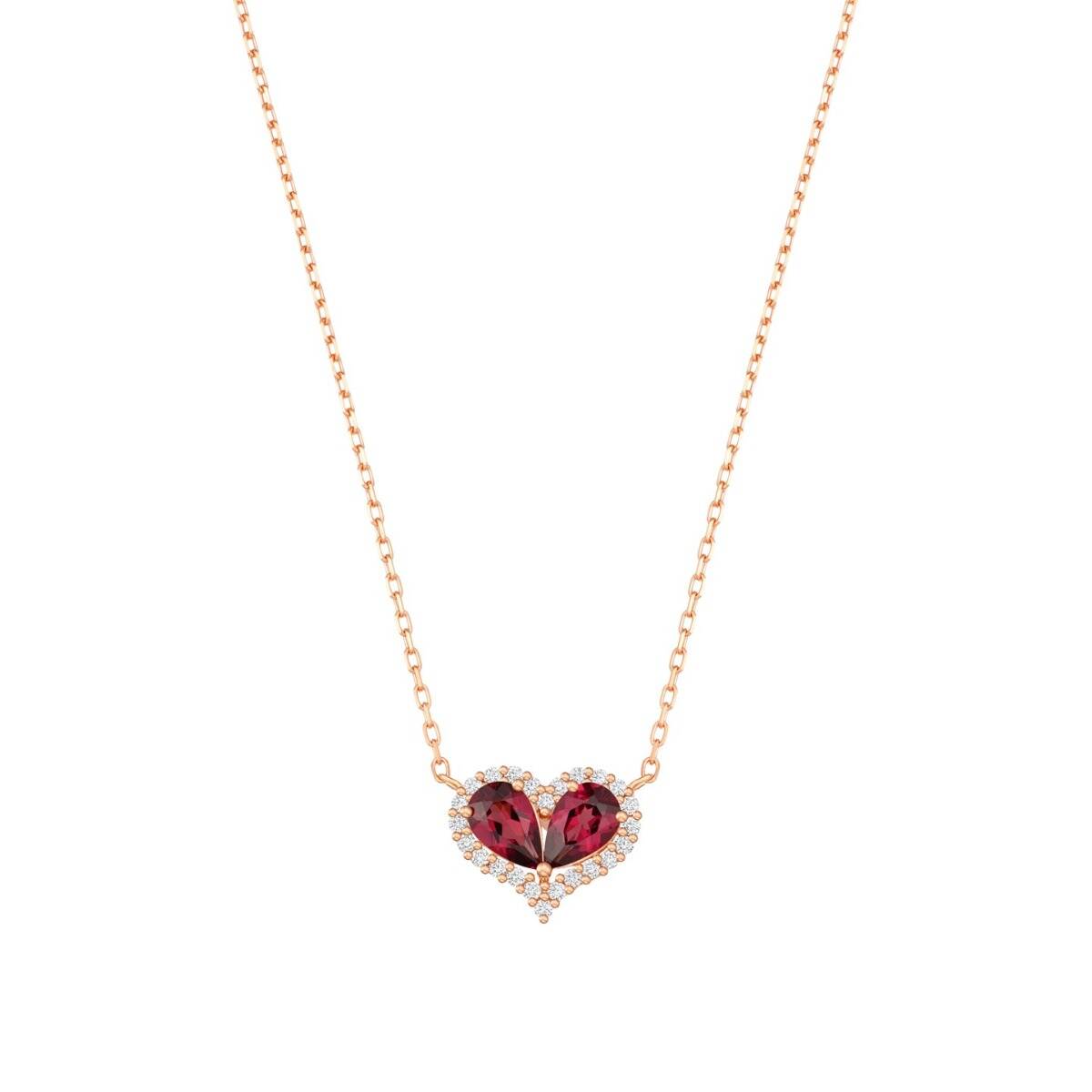 Rose Gold Rhodium Heart Diamond Necklace