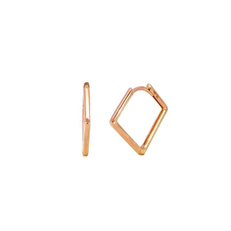 Rose Gold Diamond Hoop Earrings
