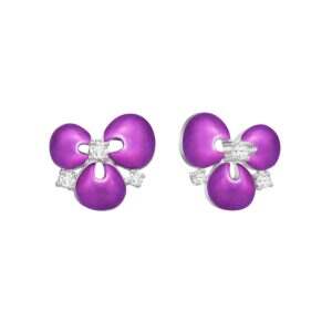 Diamond White Gold Petal Earrings