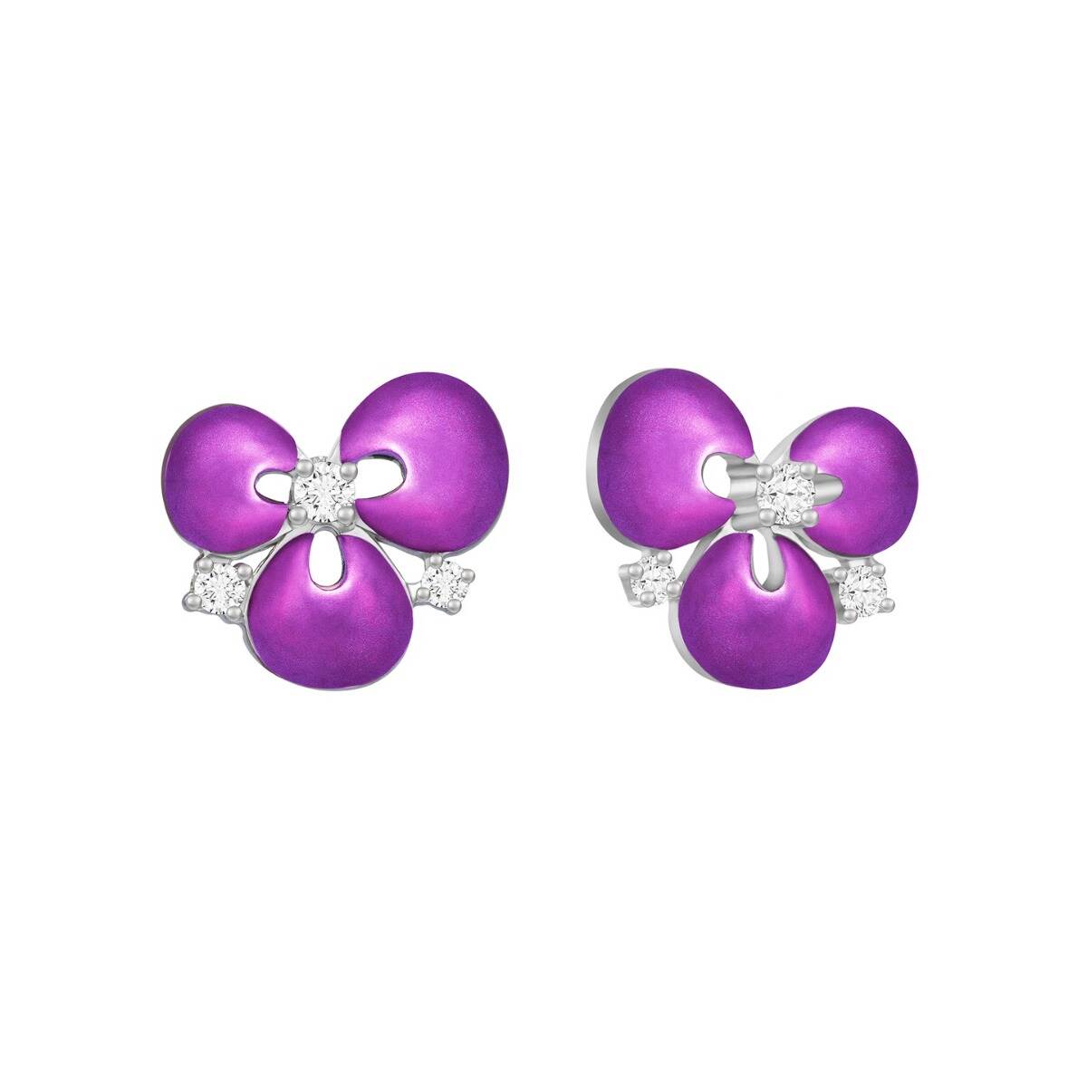 Diamond White Gold Petal Earrings