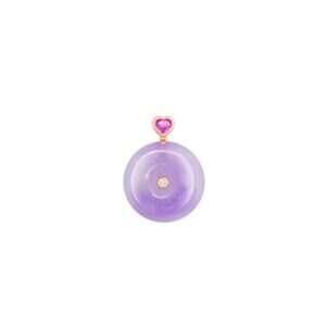 Lavender Jade with Pink Sapphire & Diamond Pendant