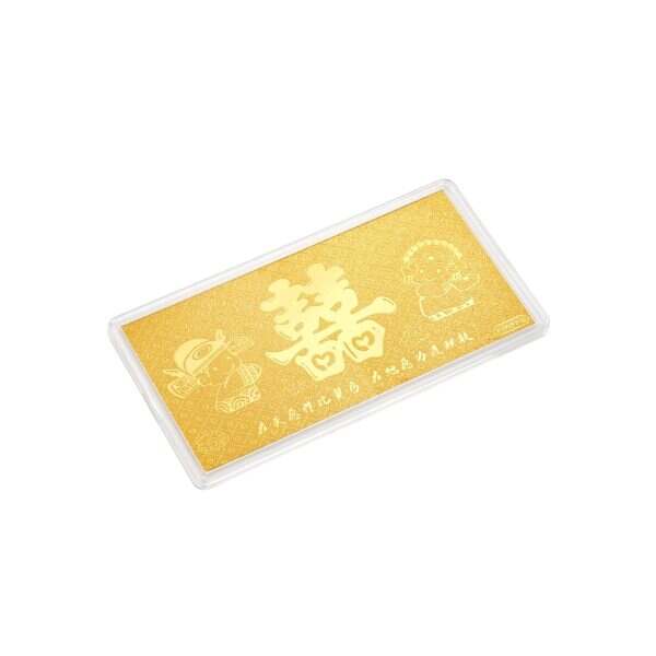 1G Double Happiness 999 Gold Bar