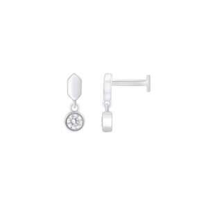 White Gold Capsule Stud Earring