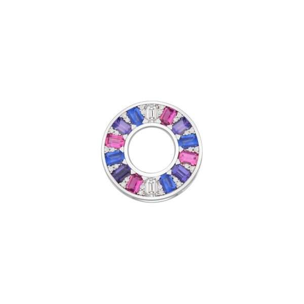 Sapphire Diamond White Gold Pendant