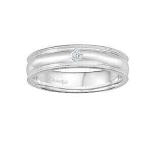 Half-Round Classic Diamond Wedding Band (Male)