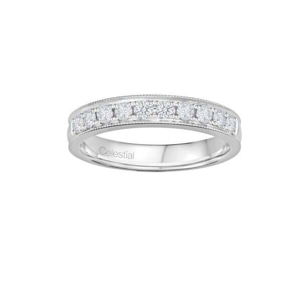 Half-Round Classic Diamond Wedding Band (Female)