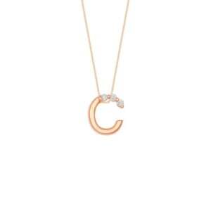 Rose Gold C Diamond Pendant