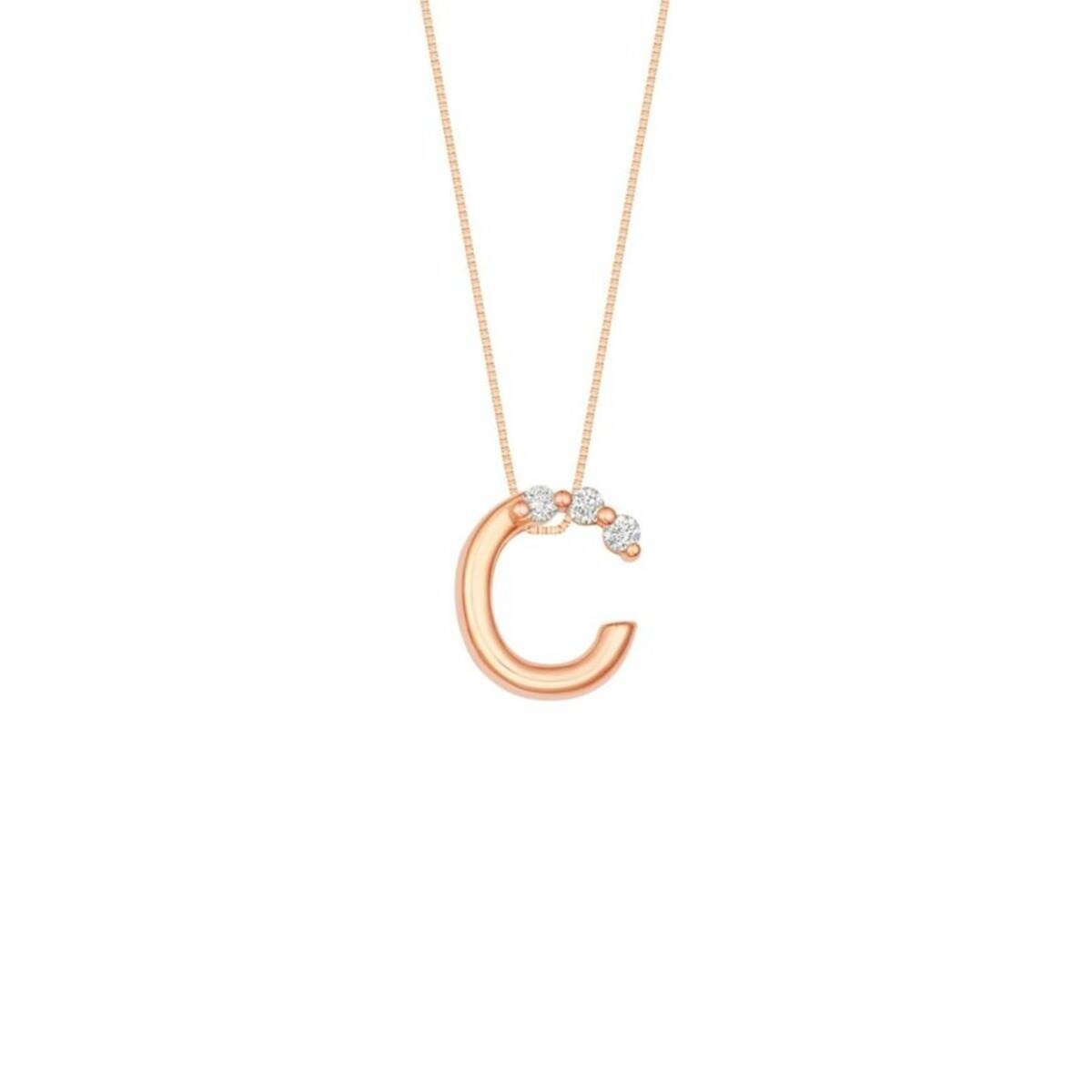 Rose Gold C Diamond Pendant