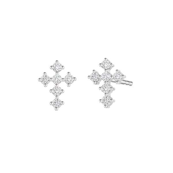 Diamond Cross Earring