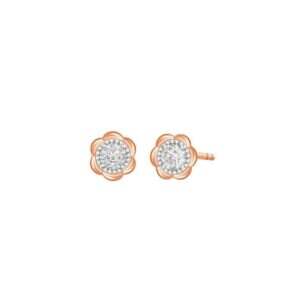 Rose Gold Blossom Flower Earrings