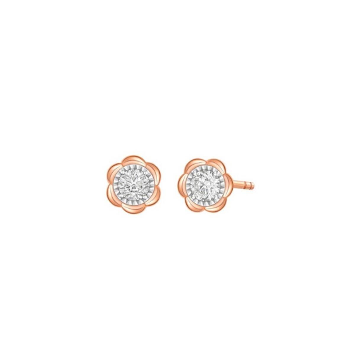 Rose Gold Blossom Flower Earrings