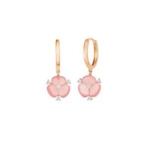 Pink Quarts Diamond Earrings