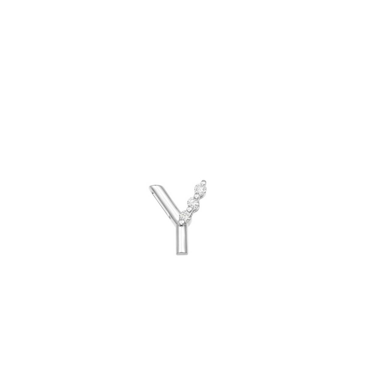 White Gold Y Diamond Pendant