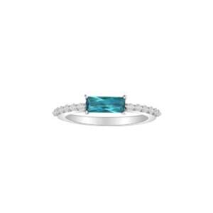 Baguette Topaz Diamond Ring