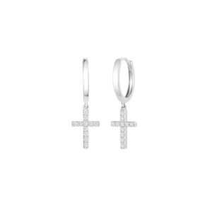 Cross Hoop Earrings