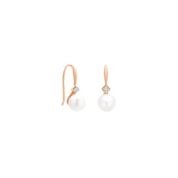 Rose Gold Diamond Hook Earrings