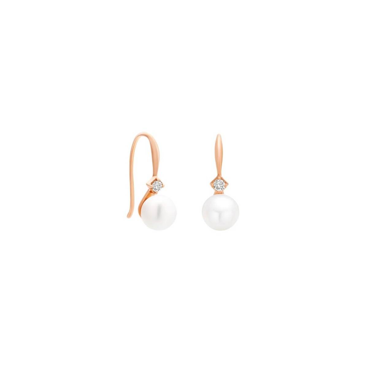 Rose Gold Diamond Hook Earrings