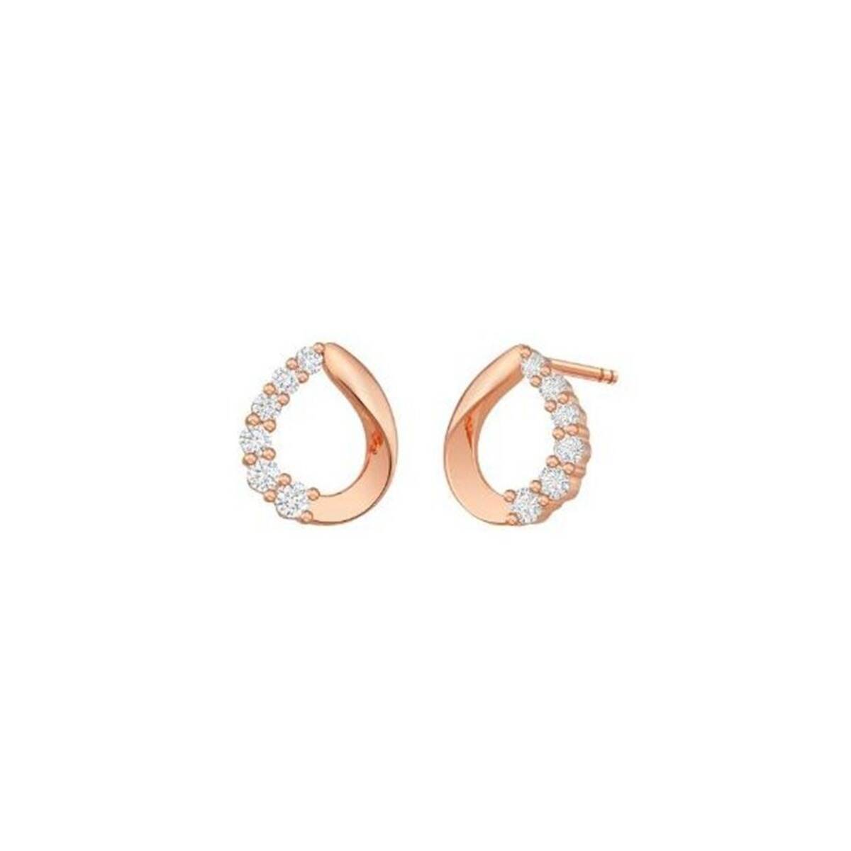 Half Pave Diamond Earrings