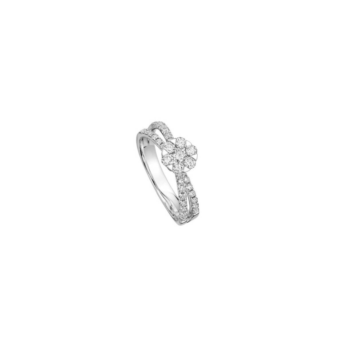 White Gold Diamond Flower Ring