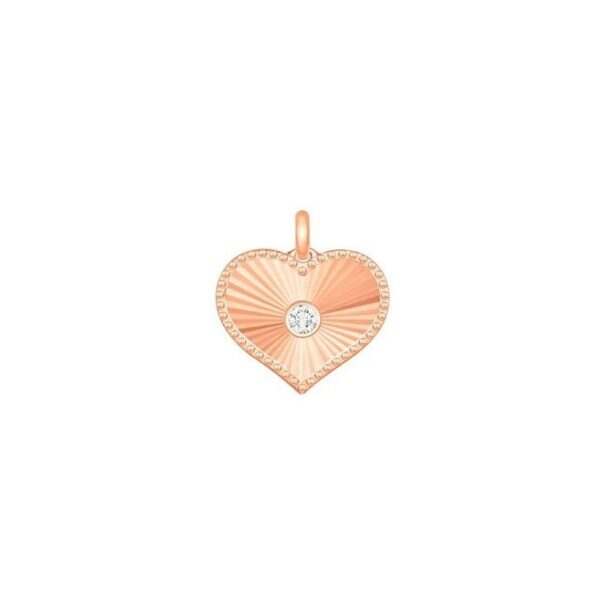 Rose Gold Radiating Diamond Heart Pendant
