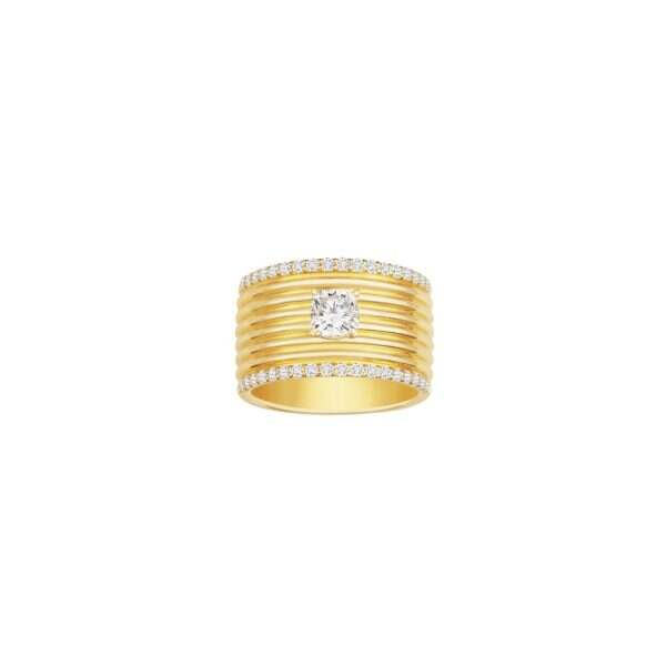 Lab-Grown Diamond Paved Cigar Cushion Square Ring