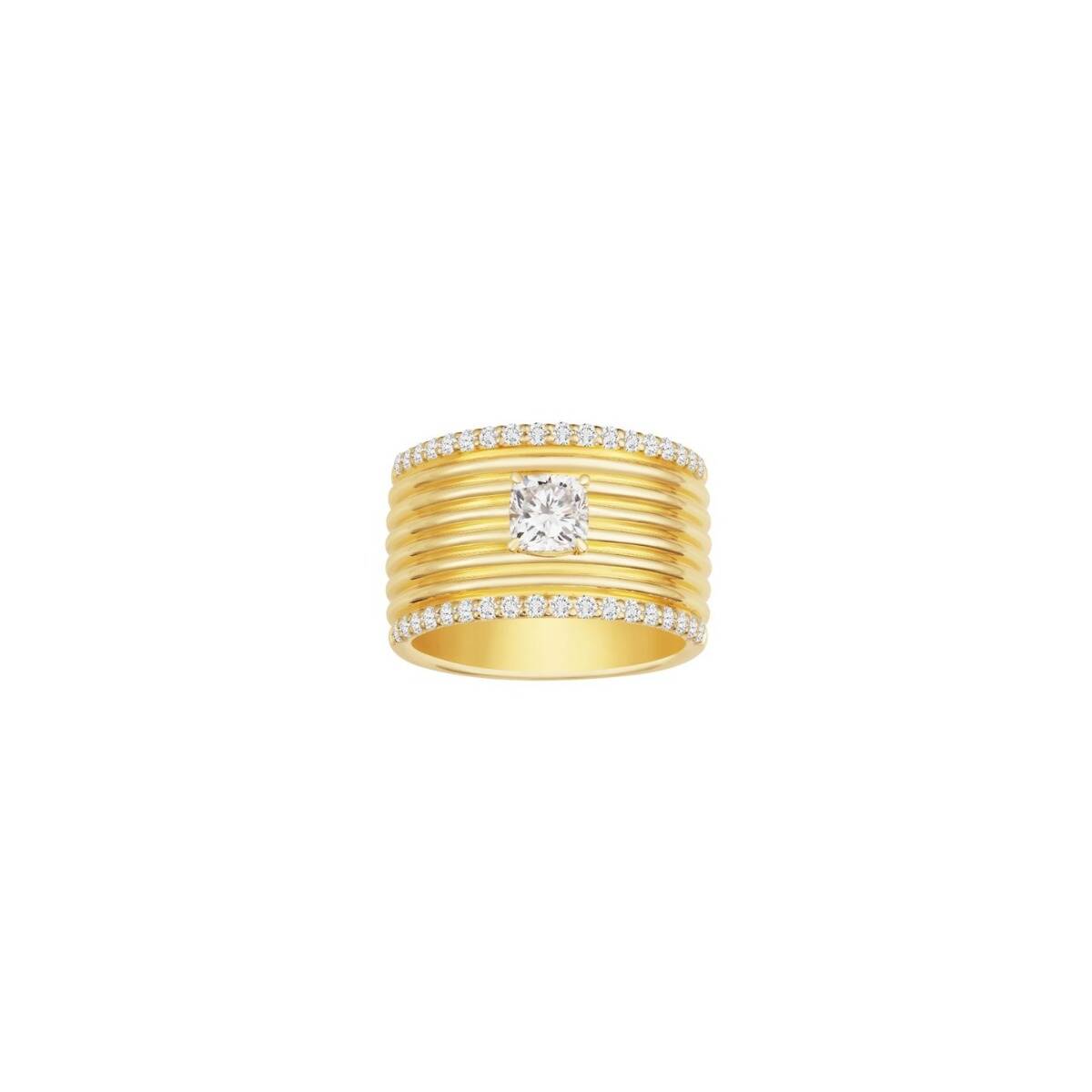 Lab-Grown Diamond Paved Cigar Cushion Square Ring