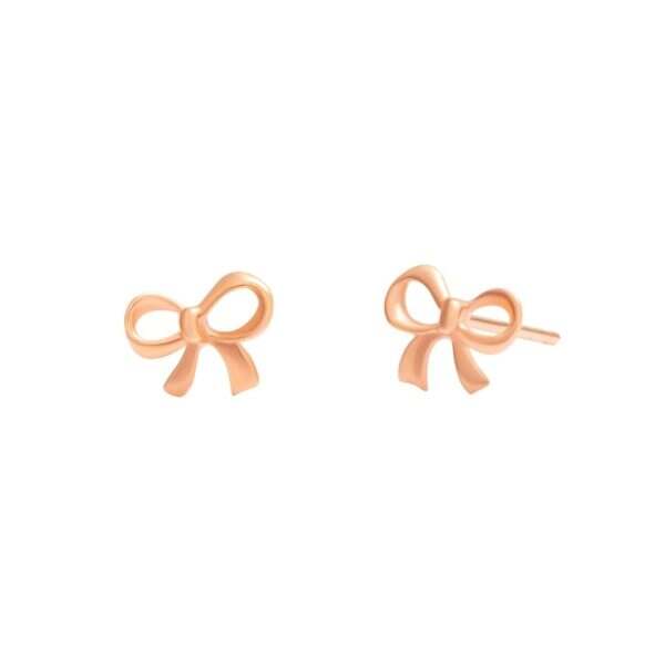Rose Gold Ribbon Earrings