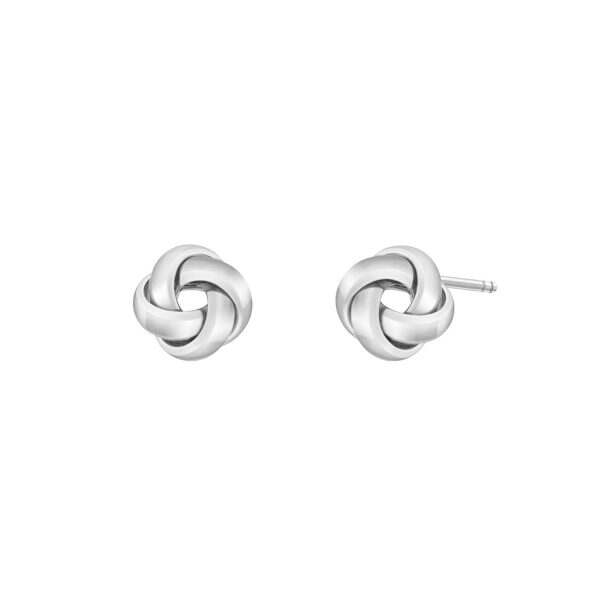 White Gold Knot Earrings