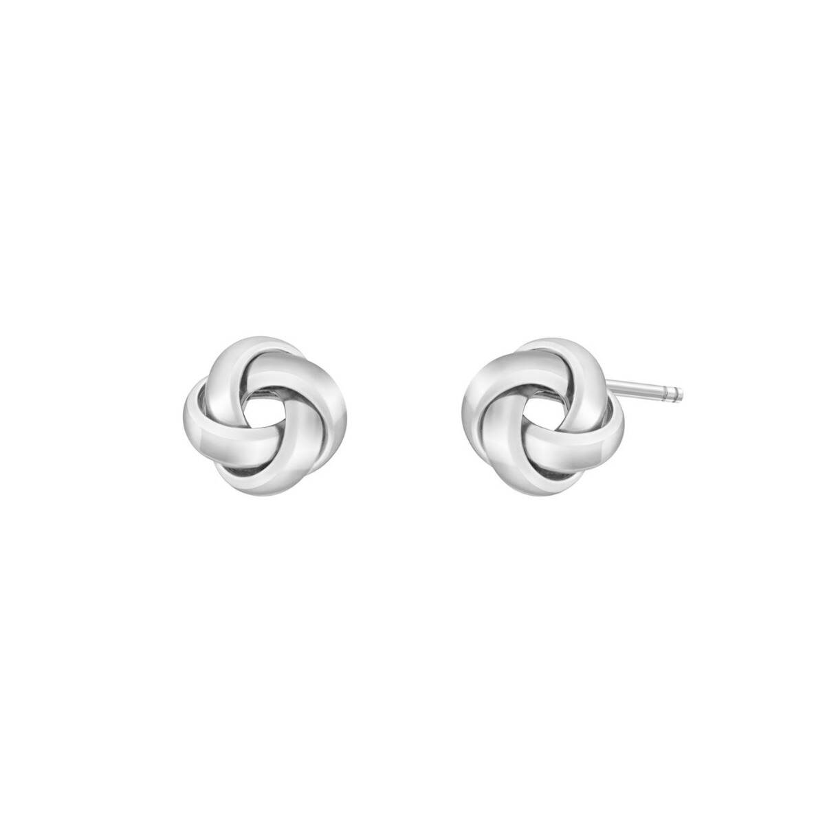 White Gold Knot Earrings