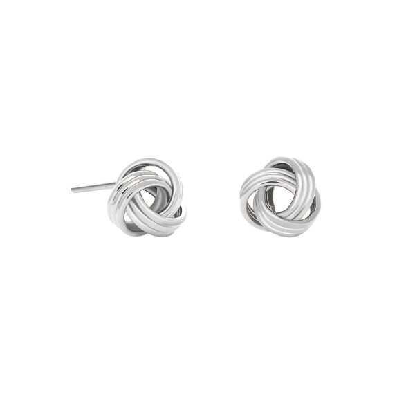 White Gold Knot Earrings
