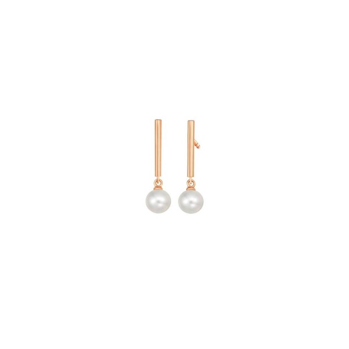 Rose Gold Pearl Stake Earring