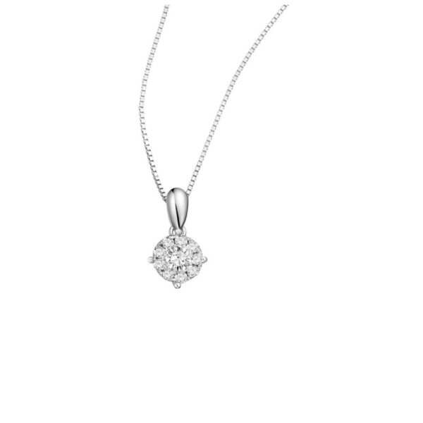 1.00 carat face Diamond White Gold Pendant